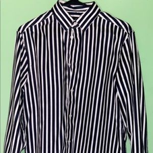 Black White Striped Long Sleeve Shirt